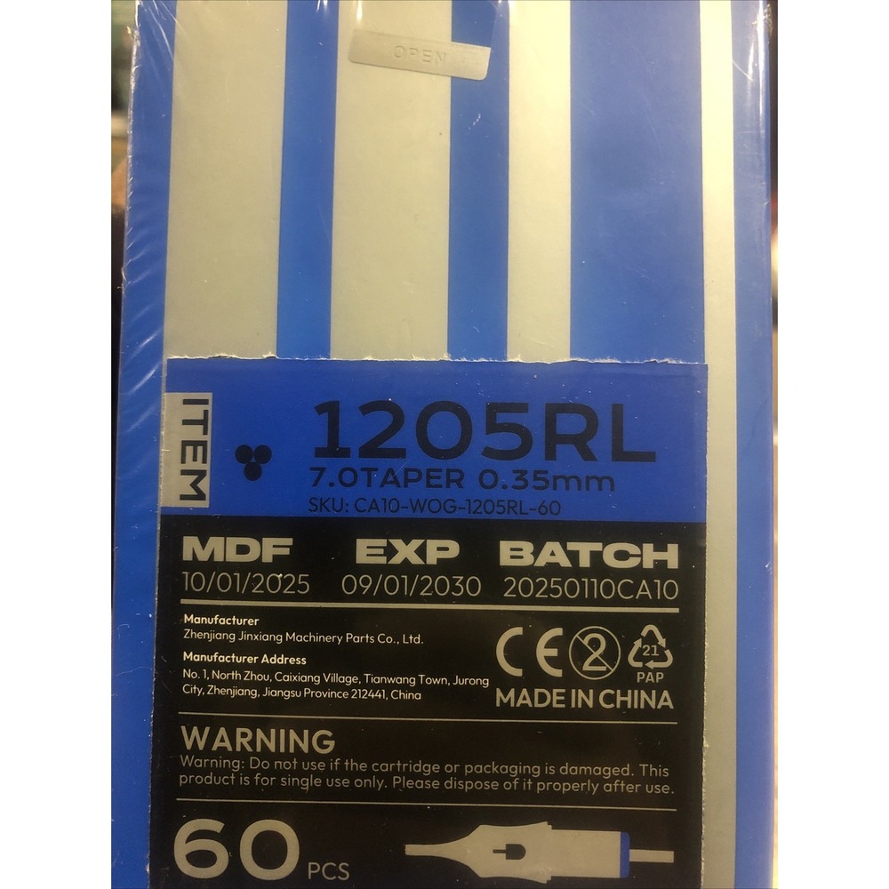 Worldget Tattoo Cartridge Needle 1205RL 60 Pieces Sealed Box Exp 1/30